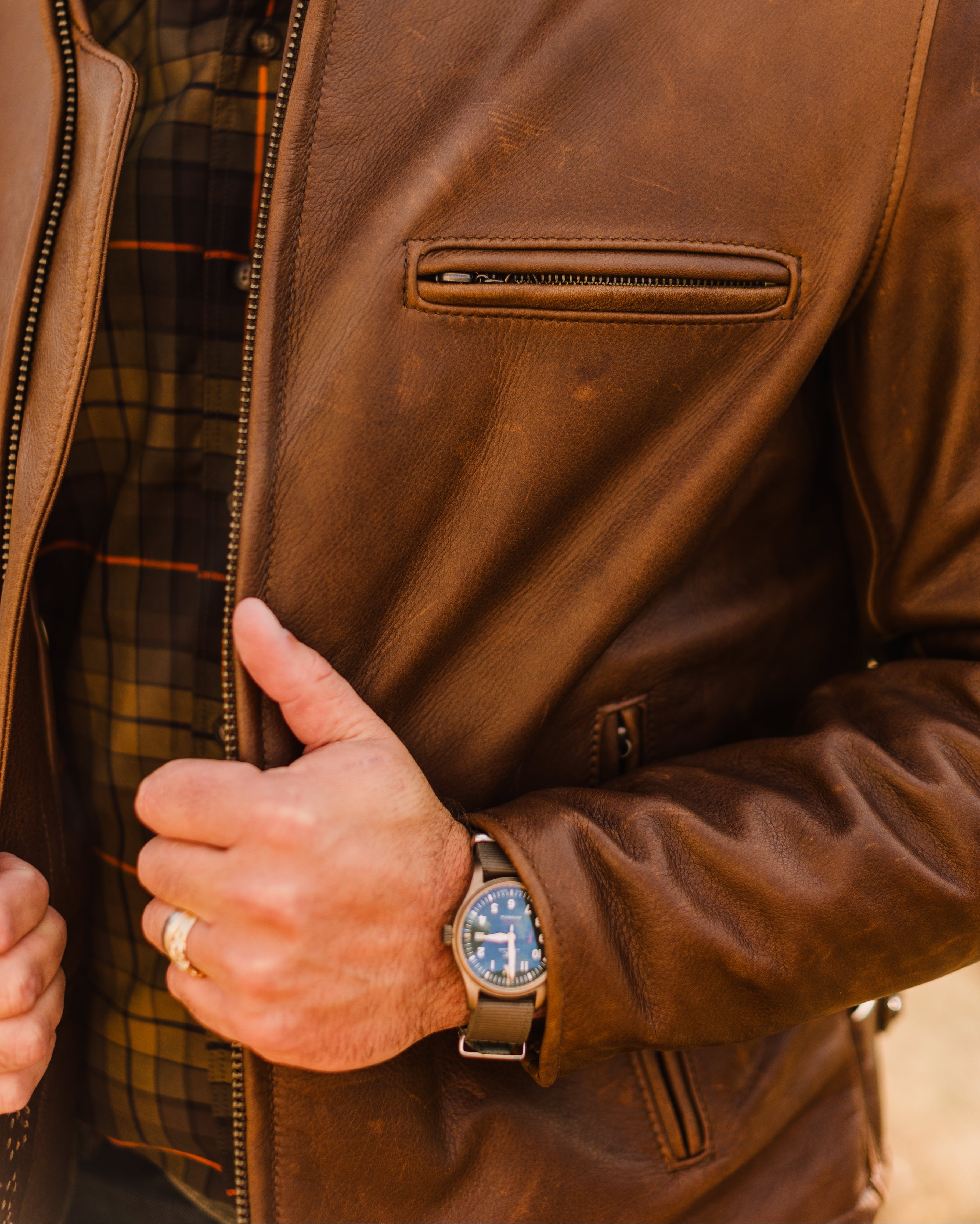 Schott x Ball and Buck Perfecto Leather Jacket