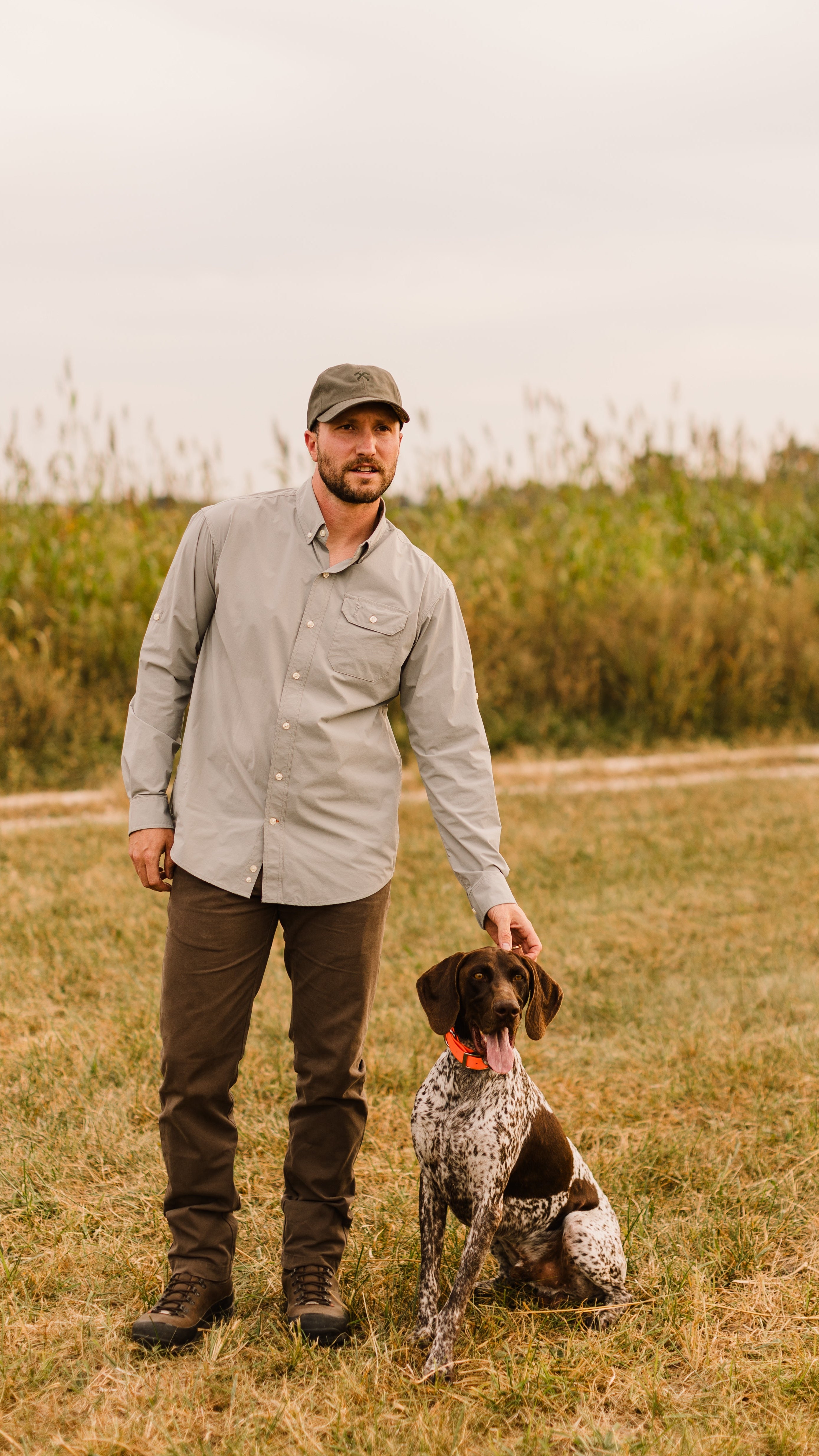 Man in active shirt and heritage pants