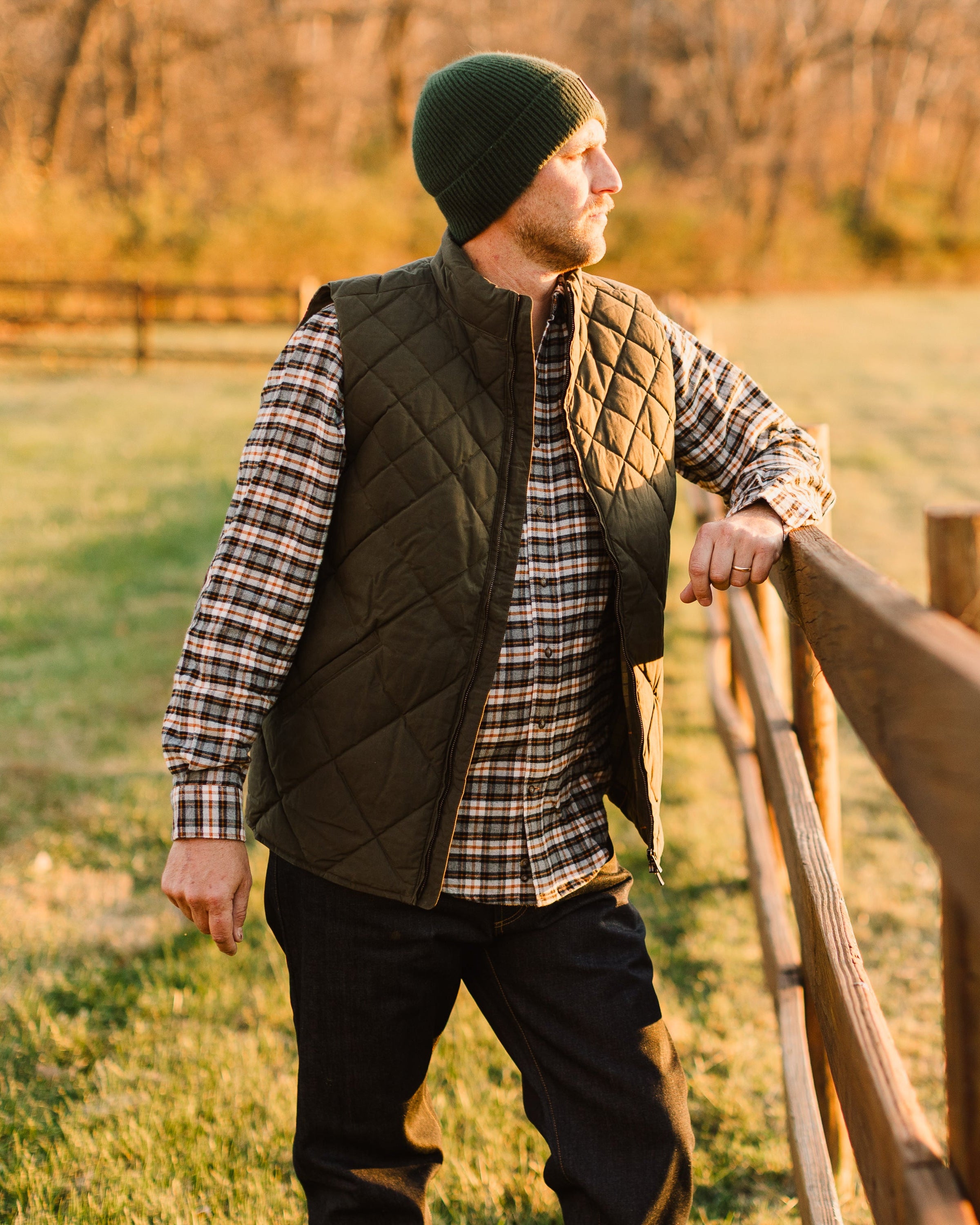 Arthur Quilted Waxed Down Vest