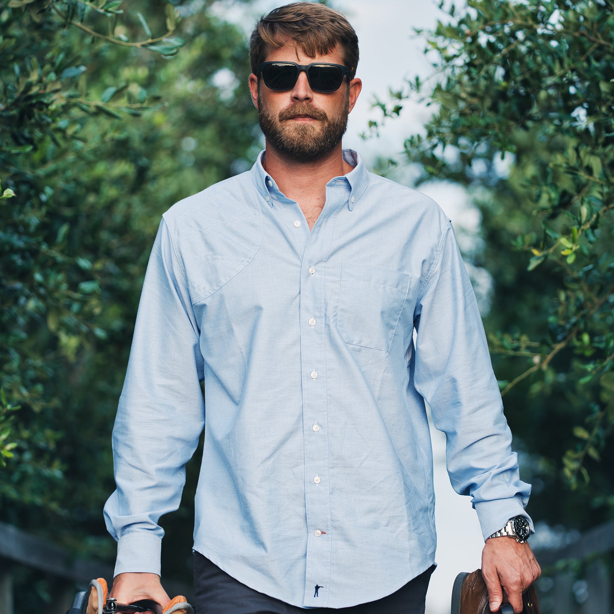 Sportsmans Shirt - Blue Oxford - Ball and Buck