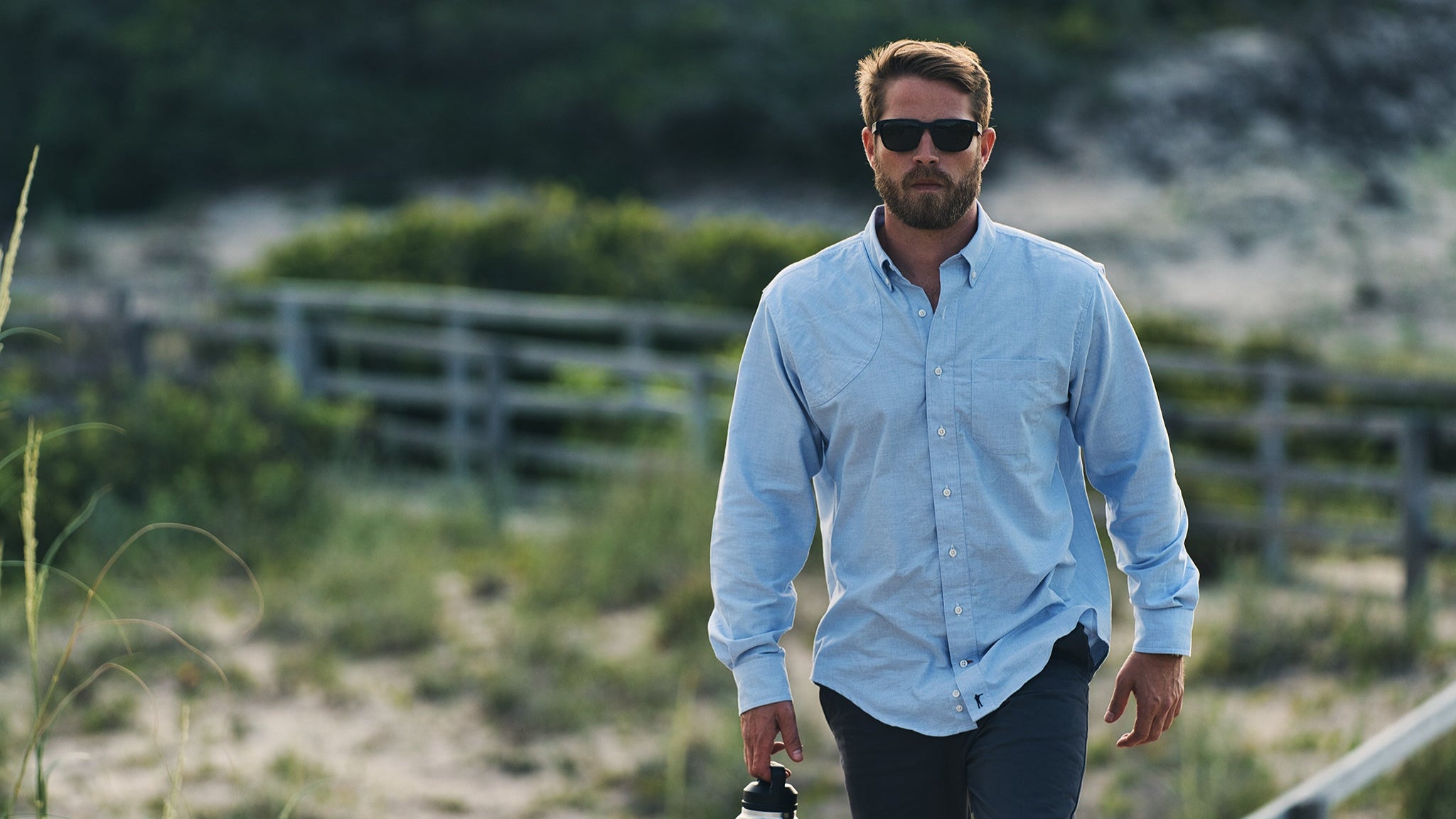 Sportsmans Shirt - Blue Oxford - Ball and Buck