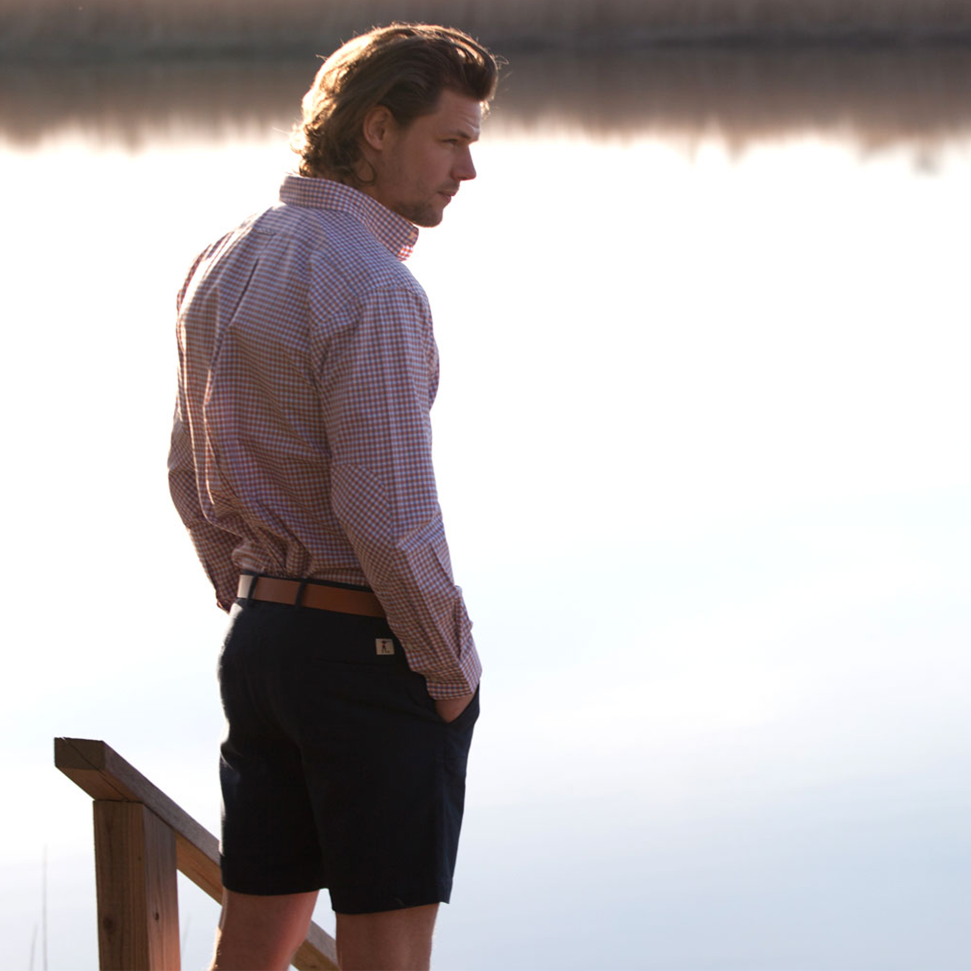 6 Point Short Chino Twill - Navy - Ball and Buck