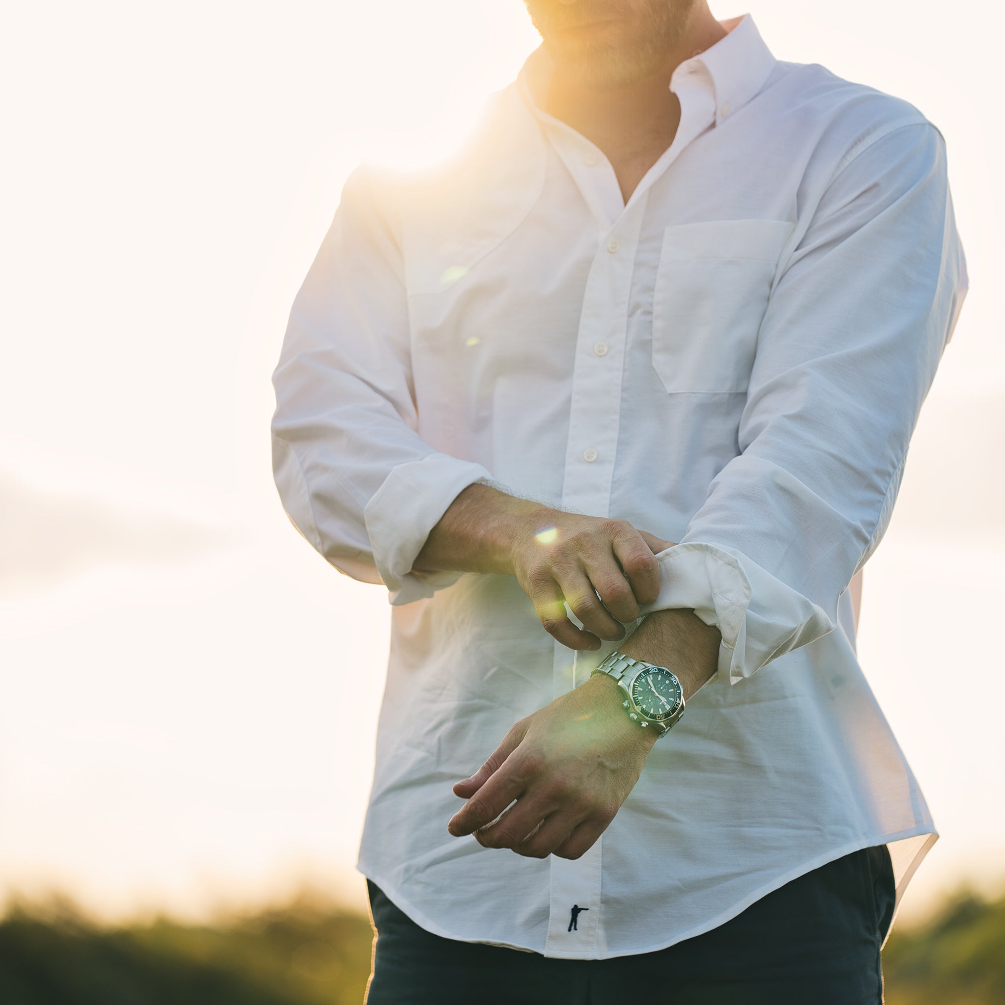 Sportsmans Shirt - White Oxford - Ball and Buck