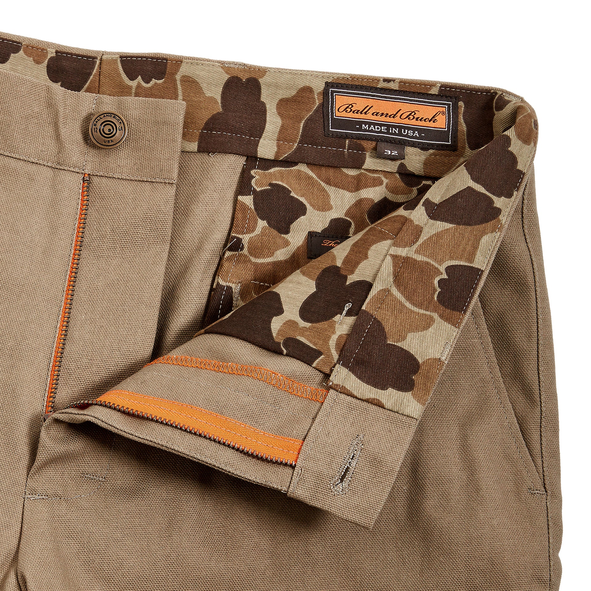 6 Point Duck Cotton Short - Khaki - Ball and Buck