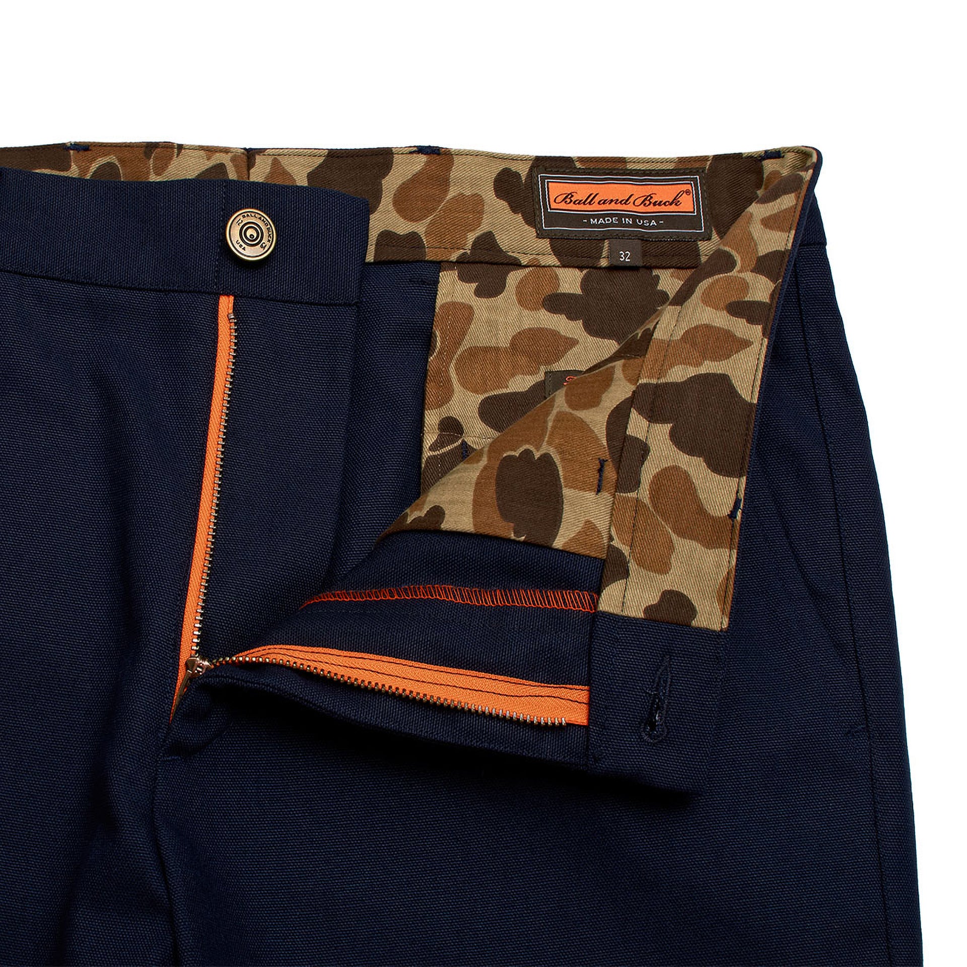 6 Point Short Duck Cotton - Navy - Ball and Buck