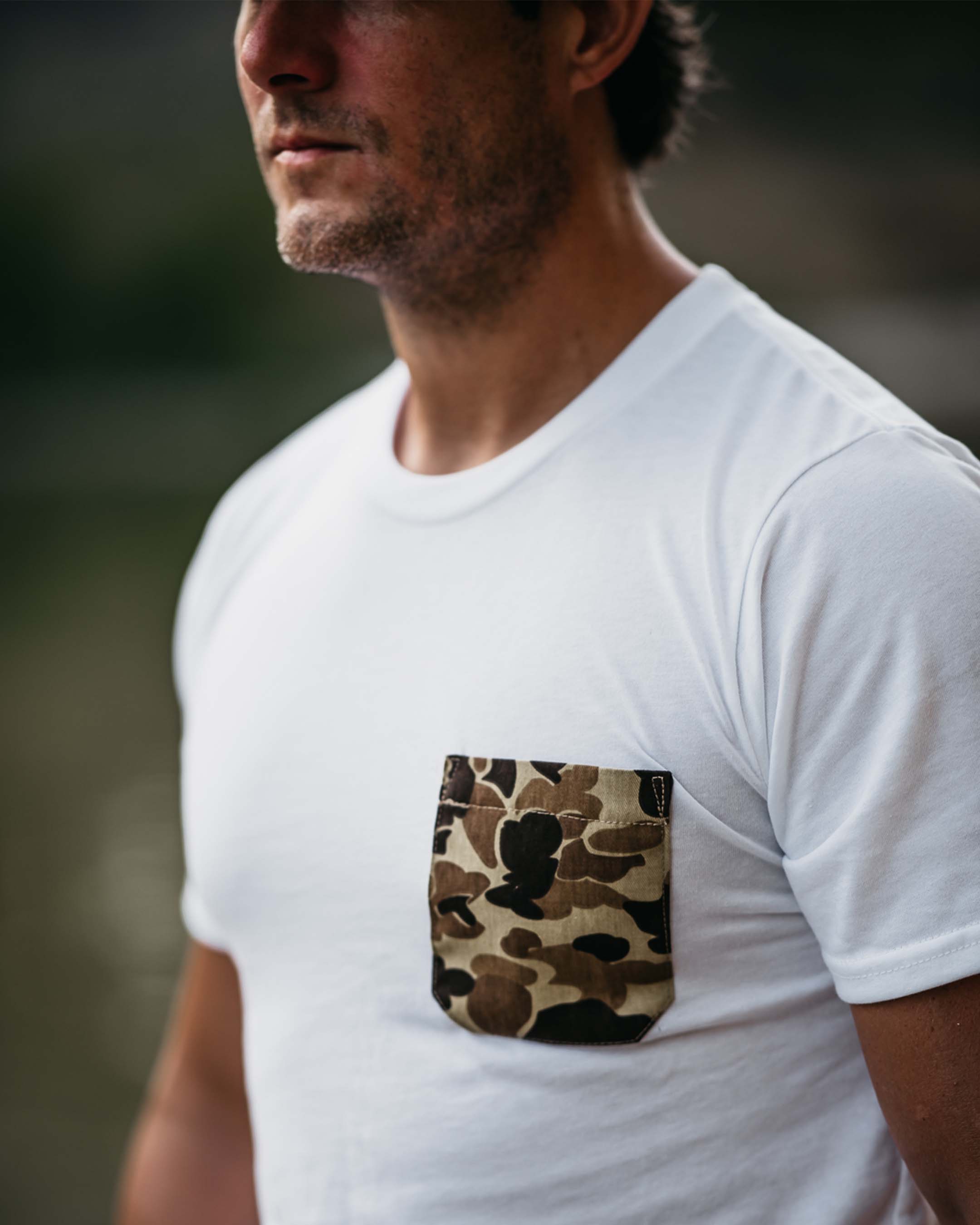 Original Camo Pocket Tee in White (v1) – Ball and Buck