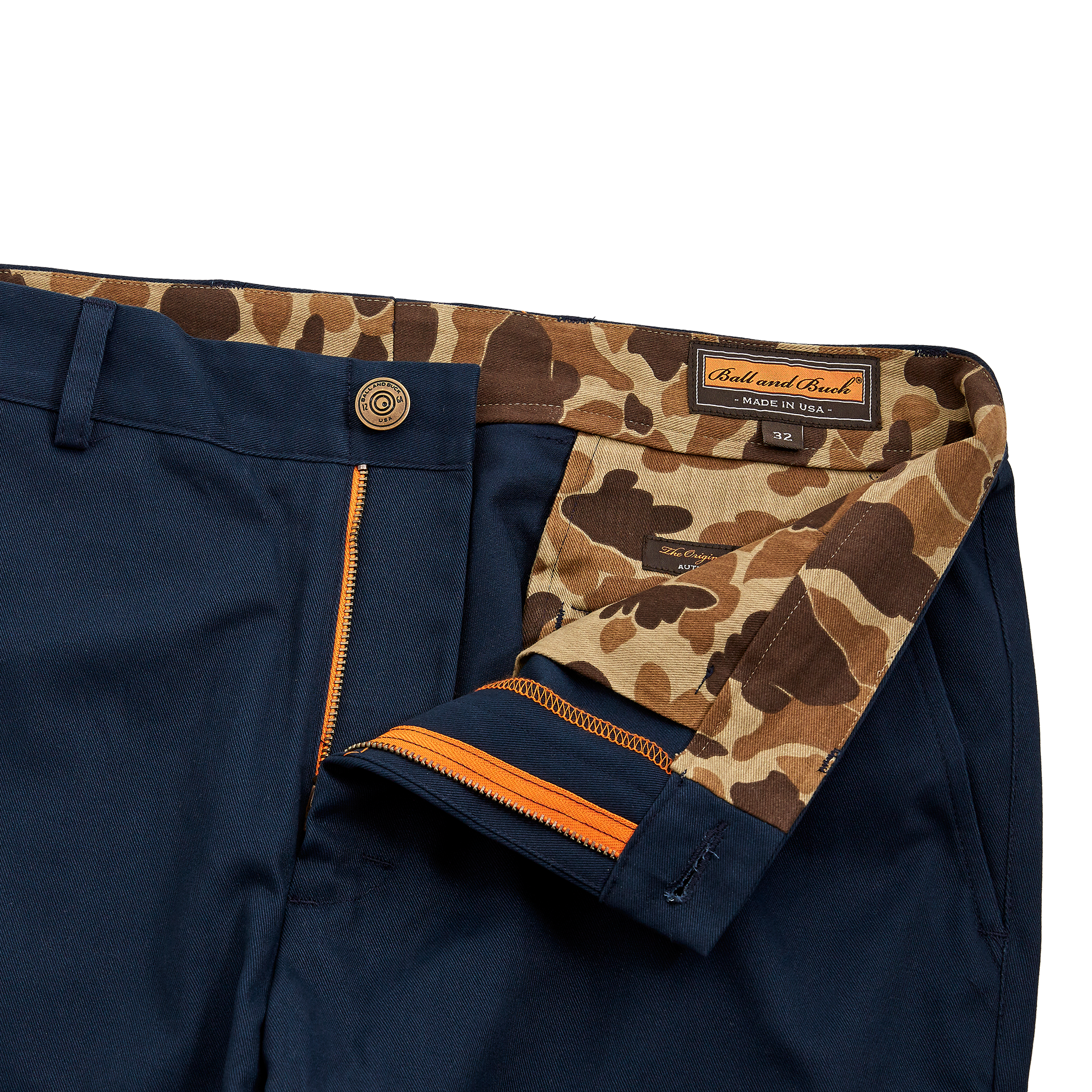 6 Point Short Chino Twill - Navy - Ball and Buck