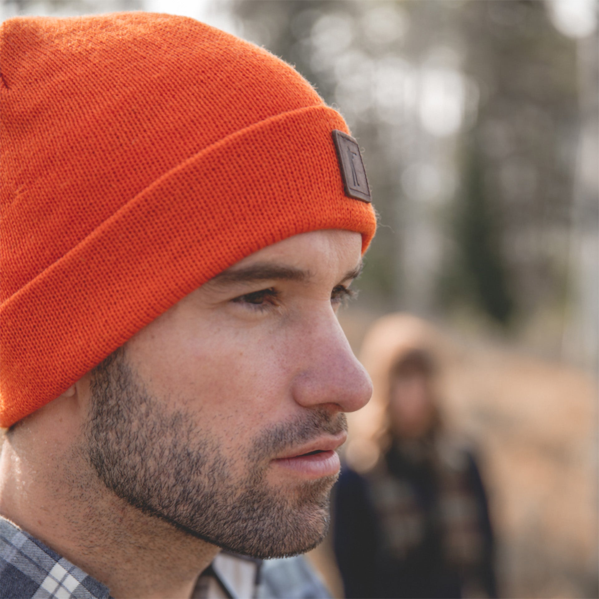 Roger Knit Hat - Blaze Orange Wool - Ball and Buck
