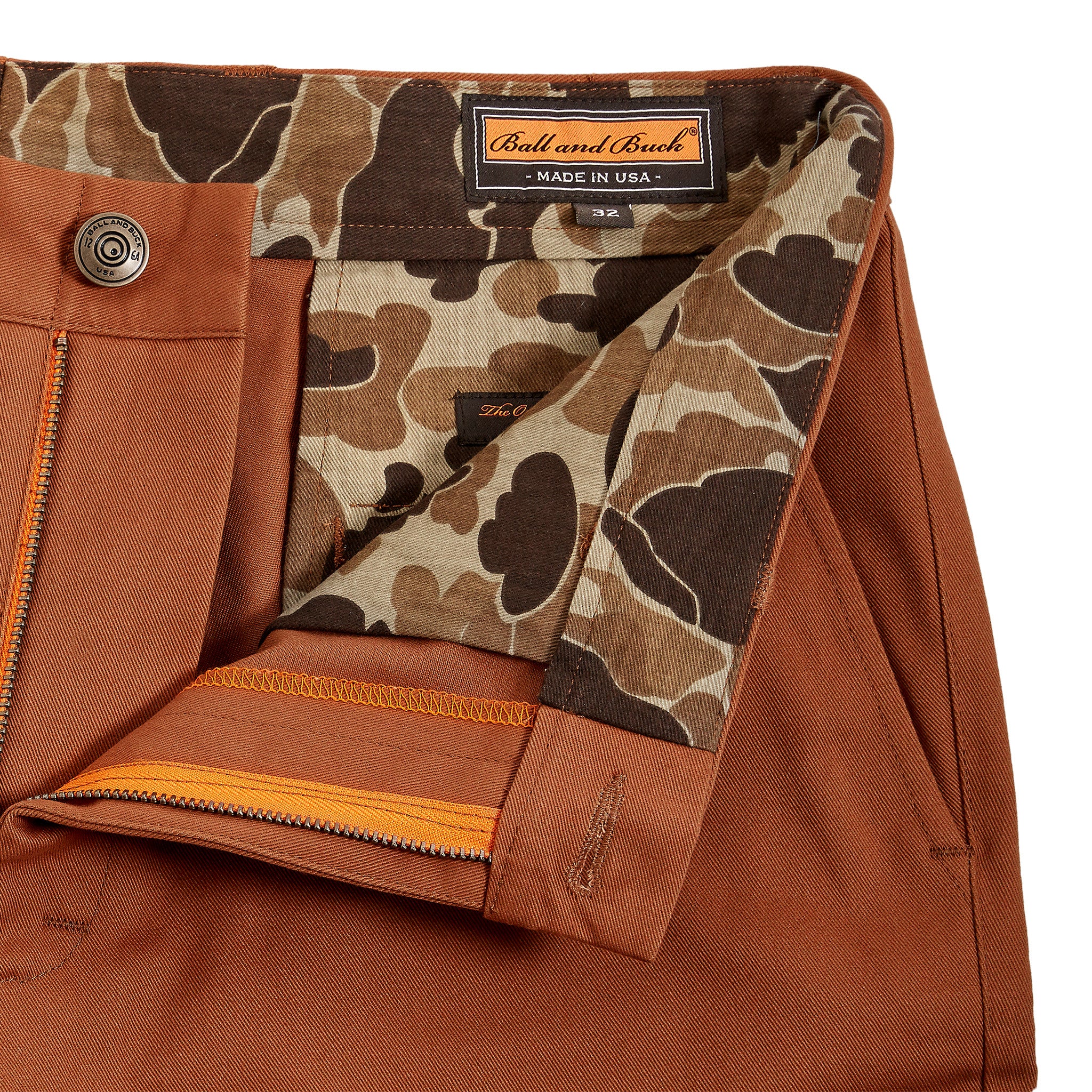 6 Point Short Chino Twill - Nutmeg - Ball and Buck